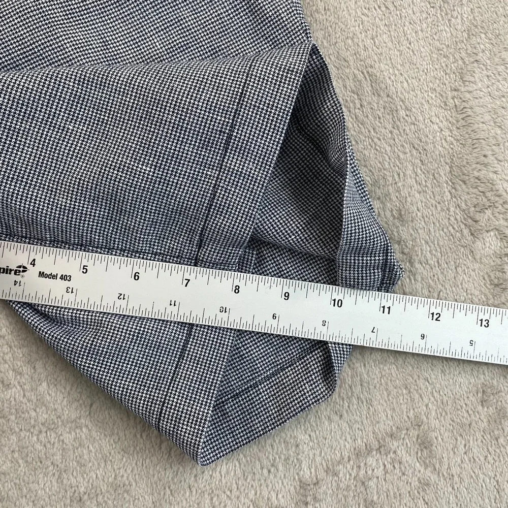 Banana Republic‎ Aiden Shorts Men 35 Blue Houndstooth Linen Blend Chino Casual